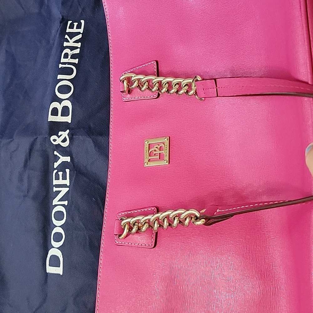 🌞H.P.🌞Dooney Bourke Pink w Gold Chain Handles - Picture 7 of 9